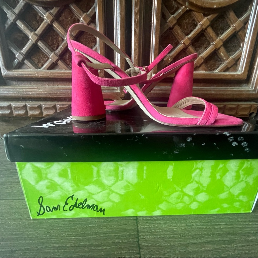 Pink strappy Sam Edelman heels size 8